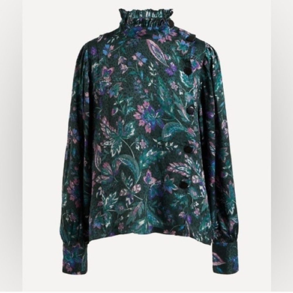 Isabel Marant Etoile Backal High-Neck Flotal Blouse - Size Medium / Size 3